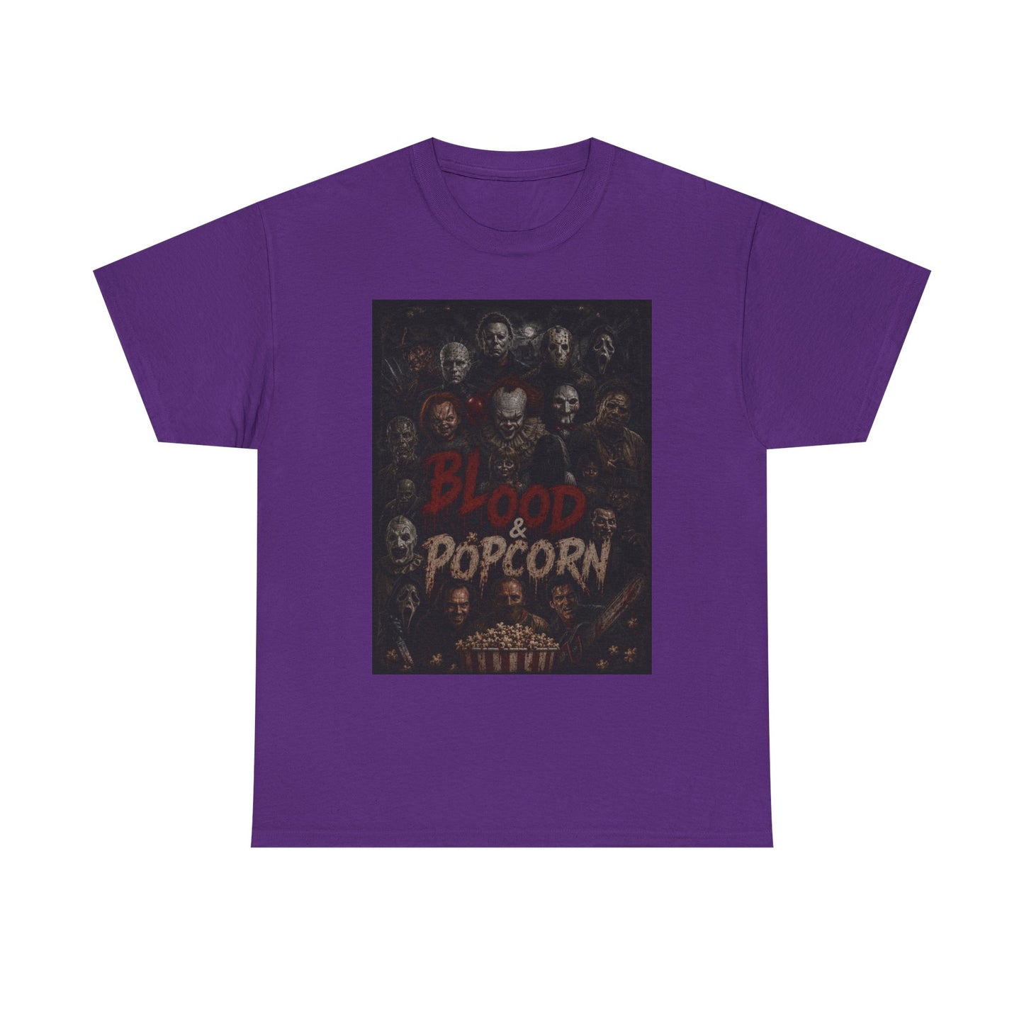 Blood & Popcorn Horror T-Shirt | Movie Night Thriller Tee
