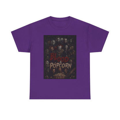 Blood & Popcorn Horror T-Shirt | Movie Night Thriller Tee