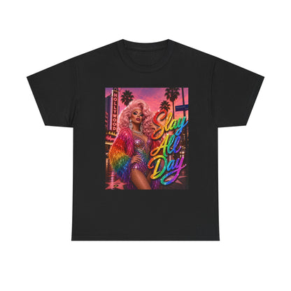 Slay All Day T-Shirt | Rainbow Glam Tee