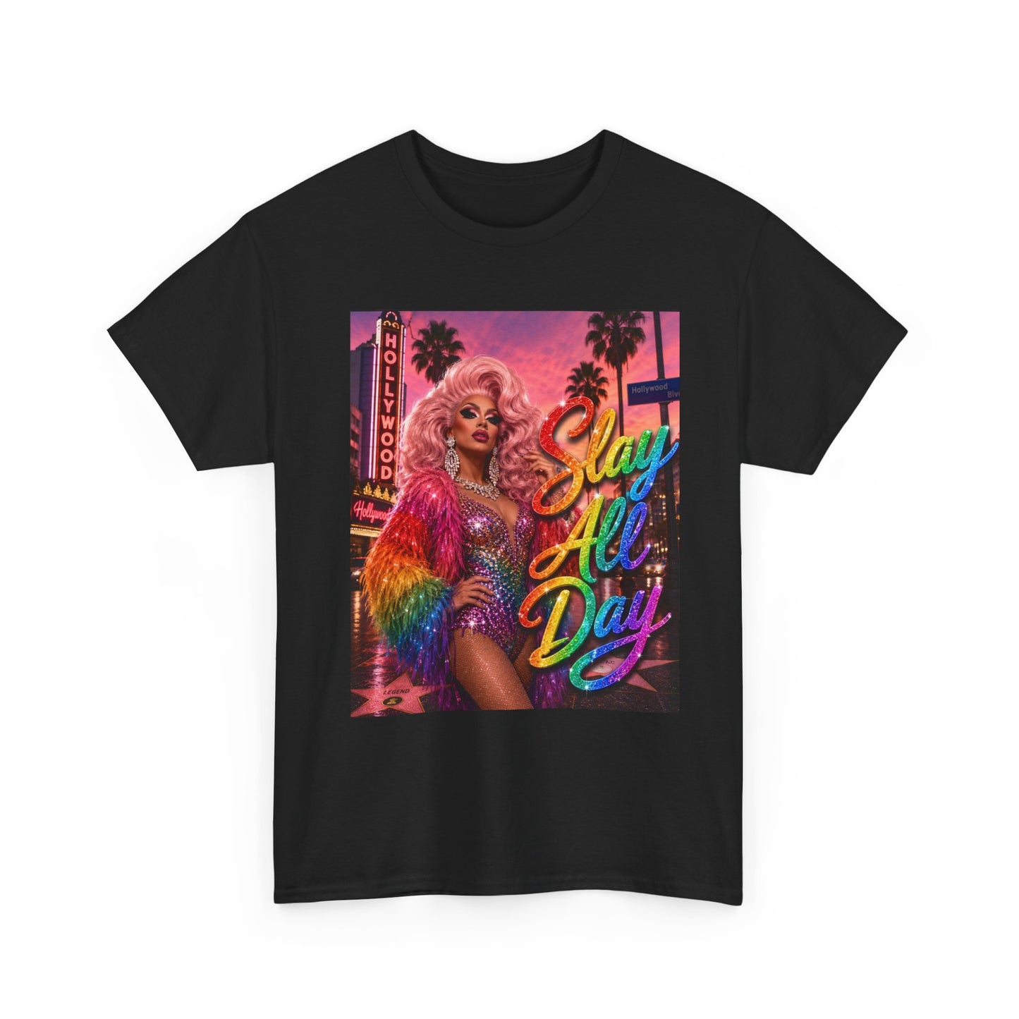 Slay All Day T-Shirt | Rainbow Glam Tee