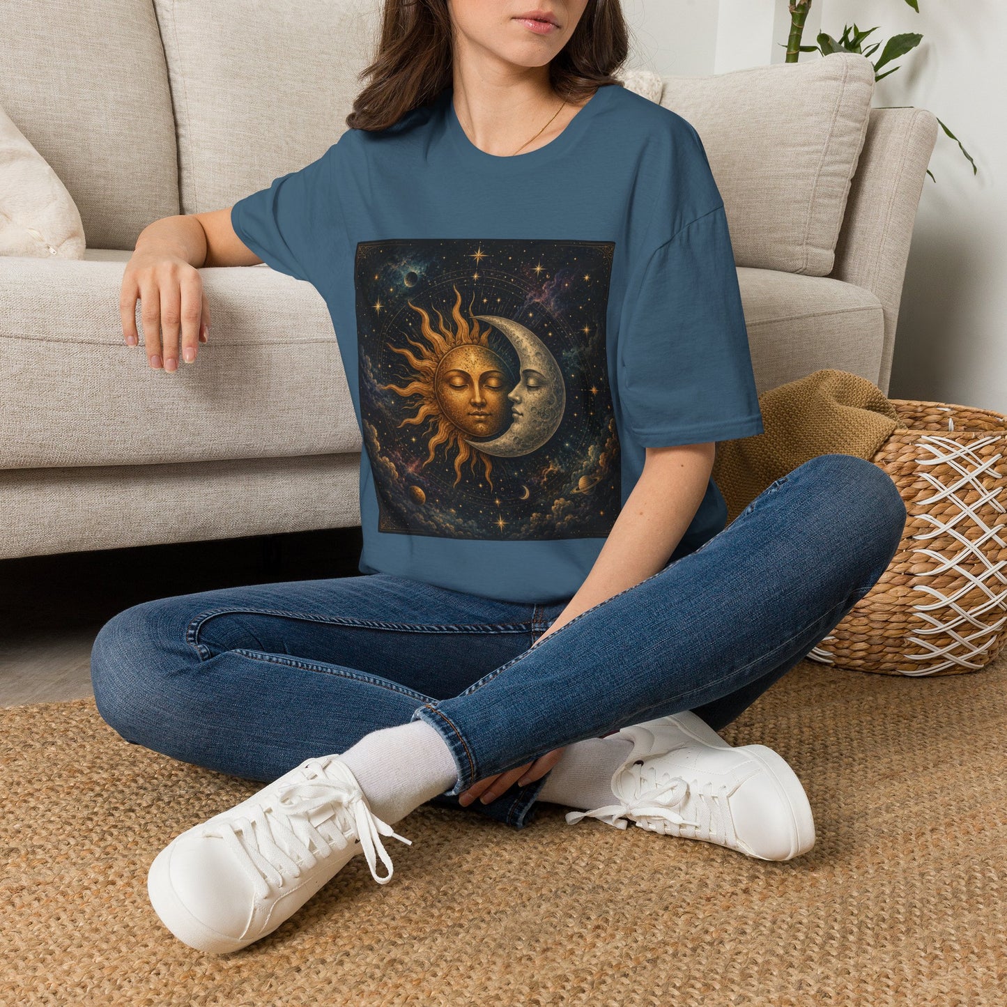 Sun and MoonT-Shirt | Celestial Astrology Starry Design