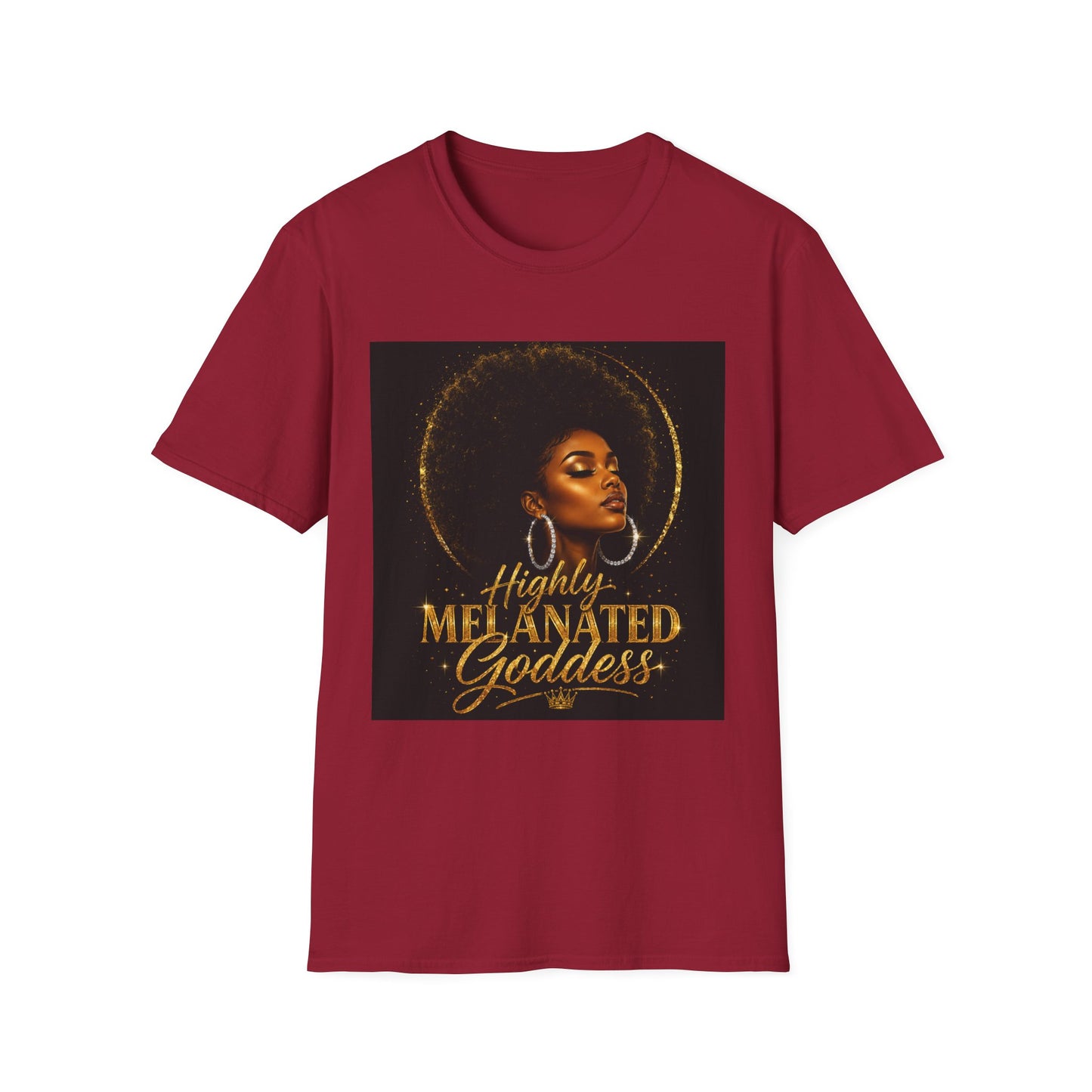Melanated Goddess T-Shirt | Afrocentric Black Woman Art