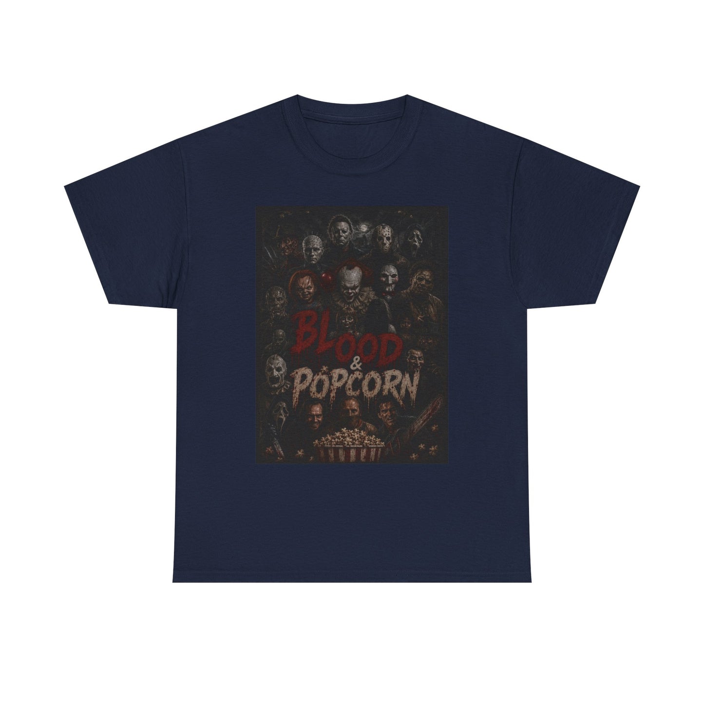 Blood & Popcorn Horror T-Shirt | Movie Night Thriller Tee