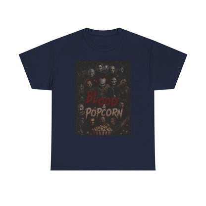 Blood & Popcorn Horror T-Shirt | Movie Night Thriller Tee
