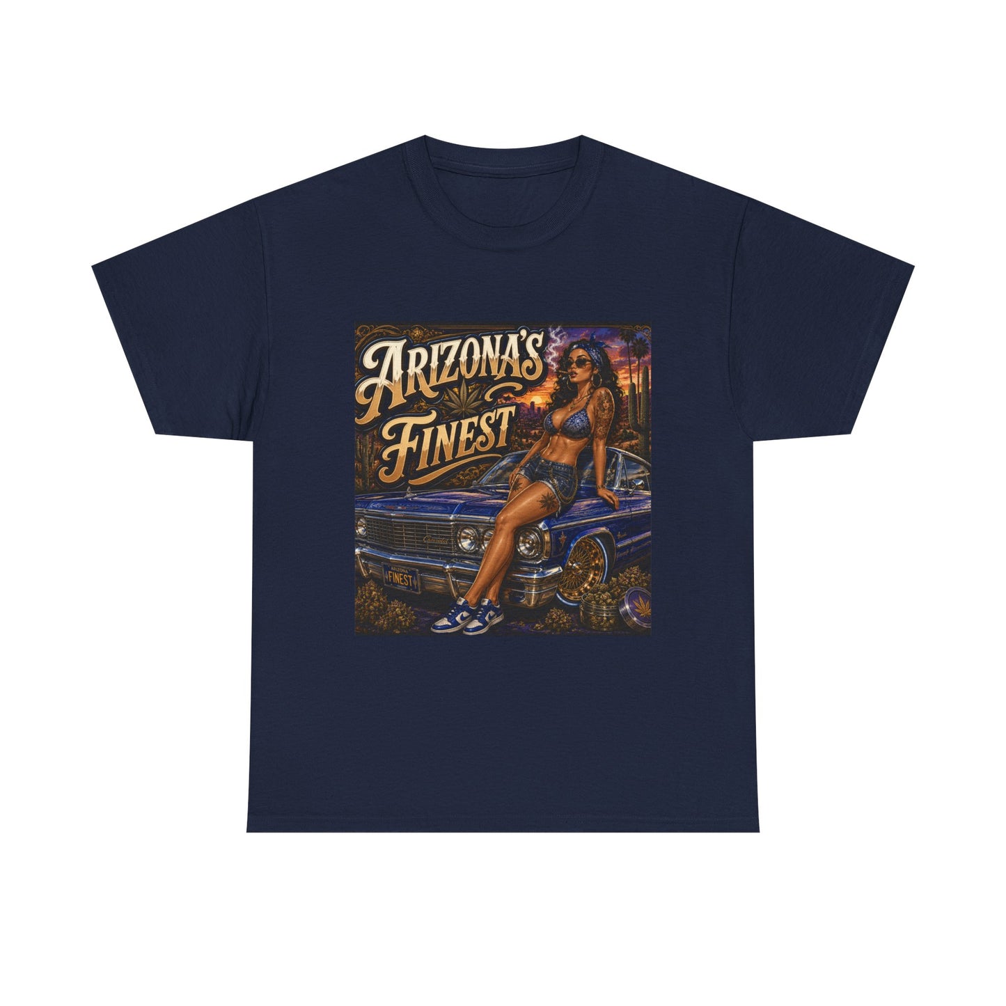 Arizona's Finest Pinup Car Tee | Lowrider, Retro Desert Vibe