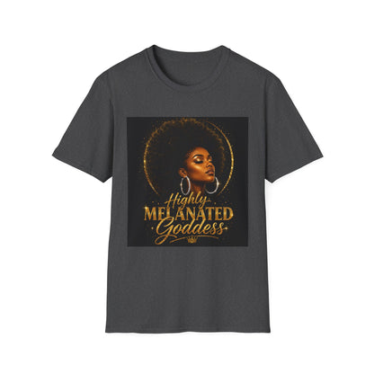 Melanated Goddess T-Shirt | Afrocentric Black Woman Art
