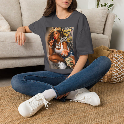 Spend That $Hit! T-Shirt | Queen Crown Graphic, Money Bling Design