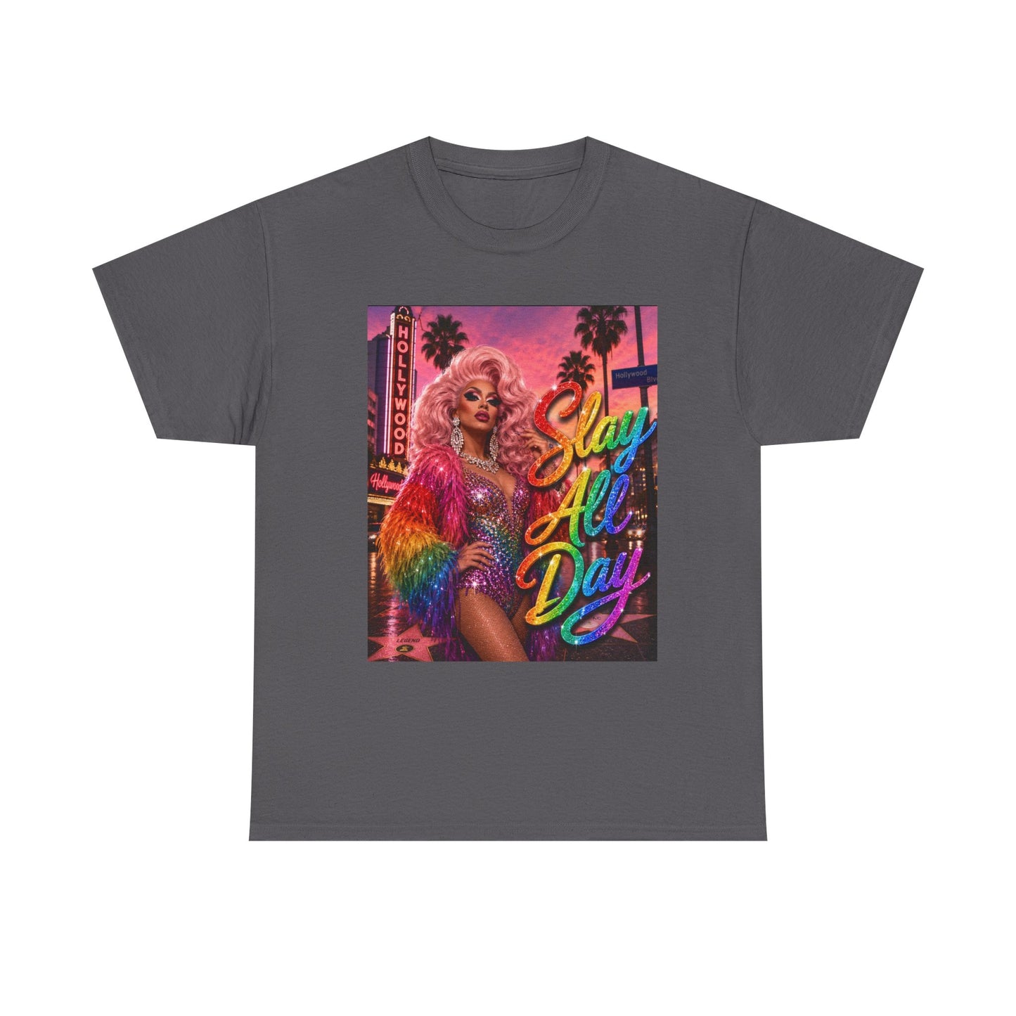 Slay All Day T-Shirt | Rainbow Glam Tee