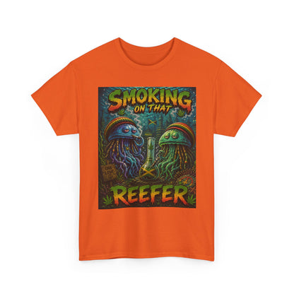 Smoking on That Reefer T-Shirt | Psychedelic Jellyfish Illustration, Cannabis Art