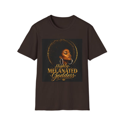 Melanated Goddess T-Shirt | Afrocentric Black Woman Art