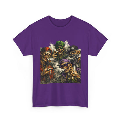 Smoking Zombie Crew Tee | Skeleton Gang Illustration, Streetwear Horror
