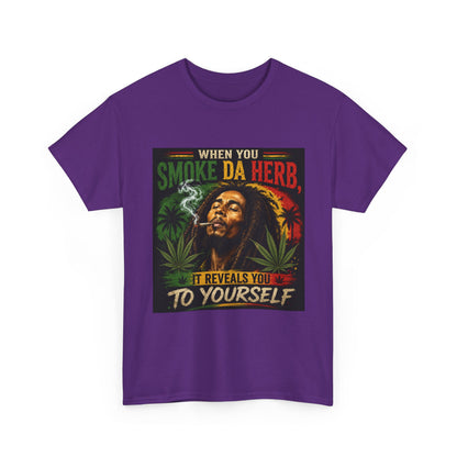 Smoke Da Herb T-Shirt | Rasta Weed Leaf Smoking Graphic Tee