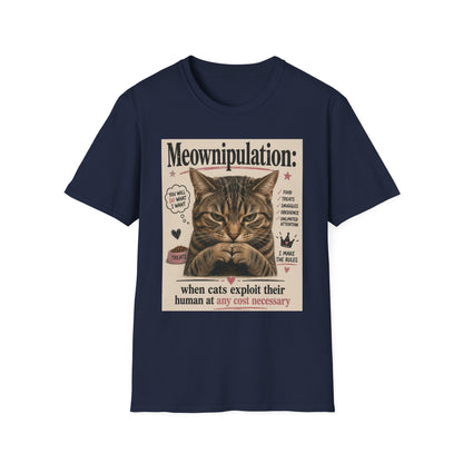 Meownipulation cat design T-Shirt | Funny Tabby Cat Illustration