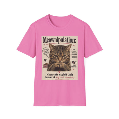 Meownipulation cat design T-Shirt | Funny Tabby Cat Illustration