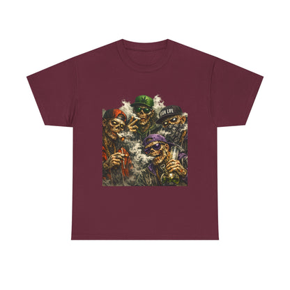 Smoking Zombie Crew Tee | Skeleton Gang Illustration, Streetwear Horror