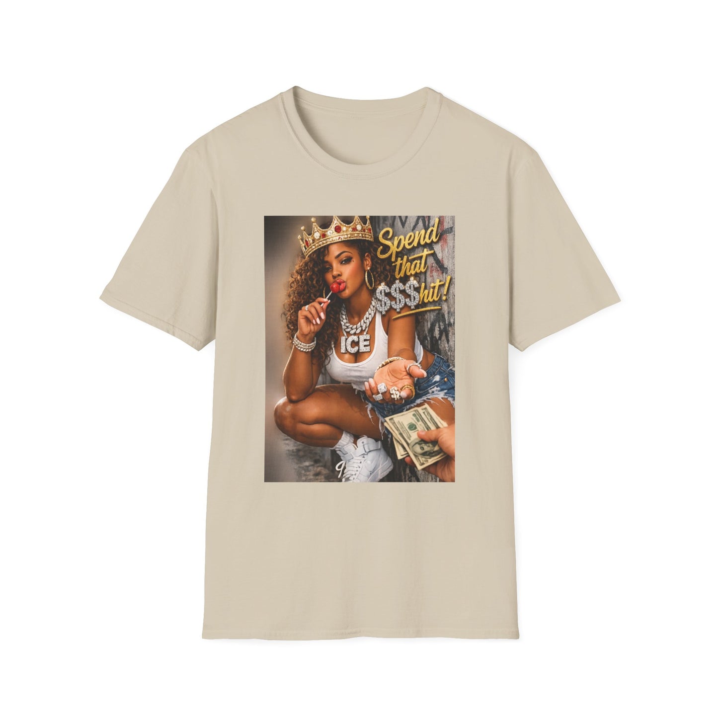 Spend That $Hit! T-Shirt | Queen Crown Graphic, Money Bling Design