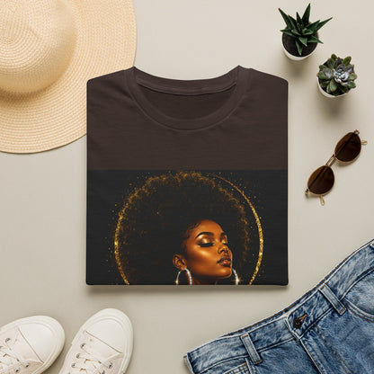 Melanated Goddess T-Shirt | Afrocentric Black Woman Art