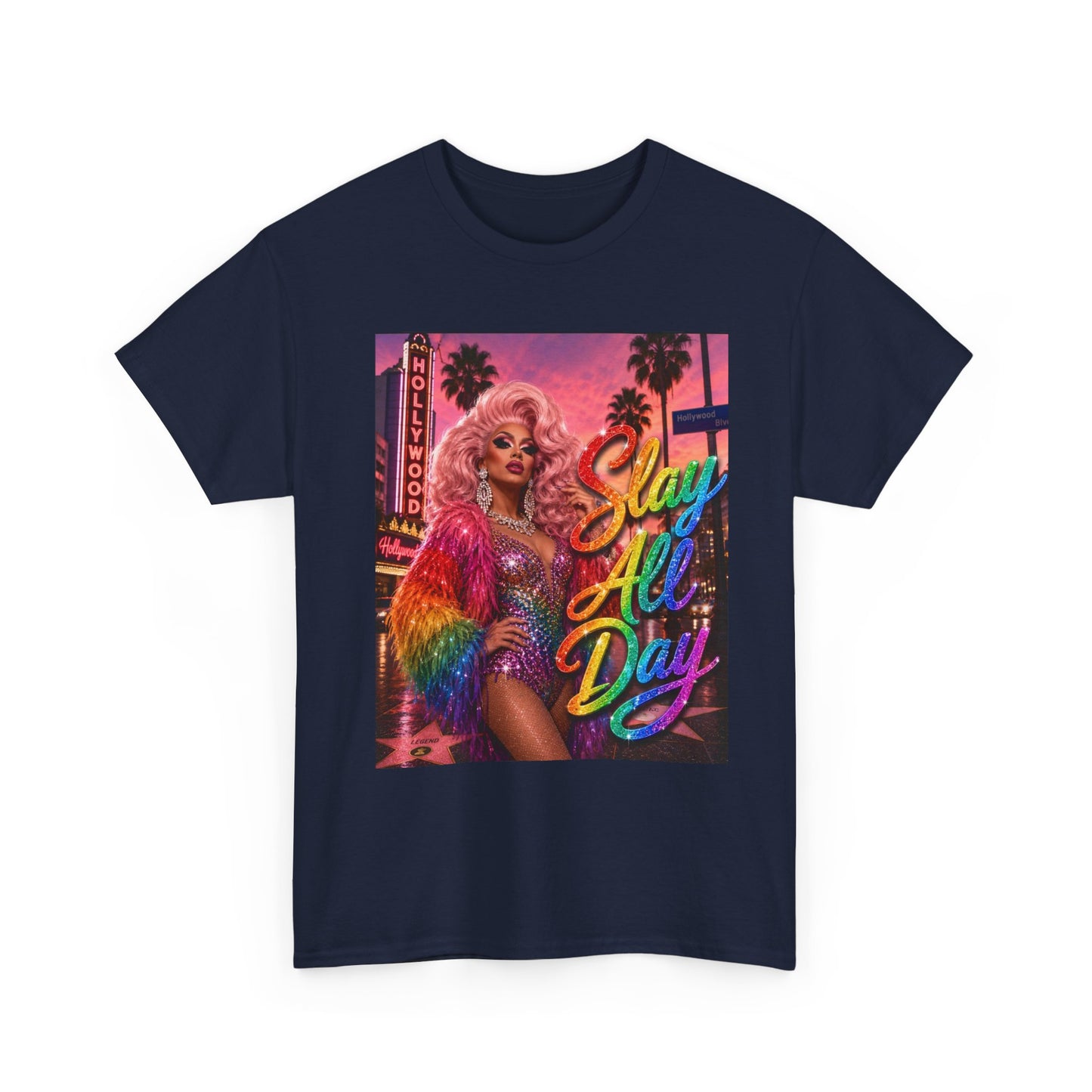 Slay All Day T-Shirt | Rainbow Glam Tee