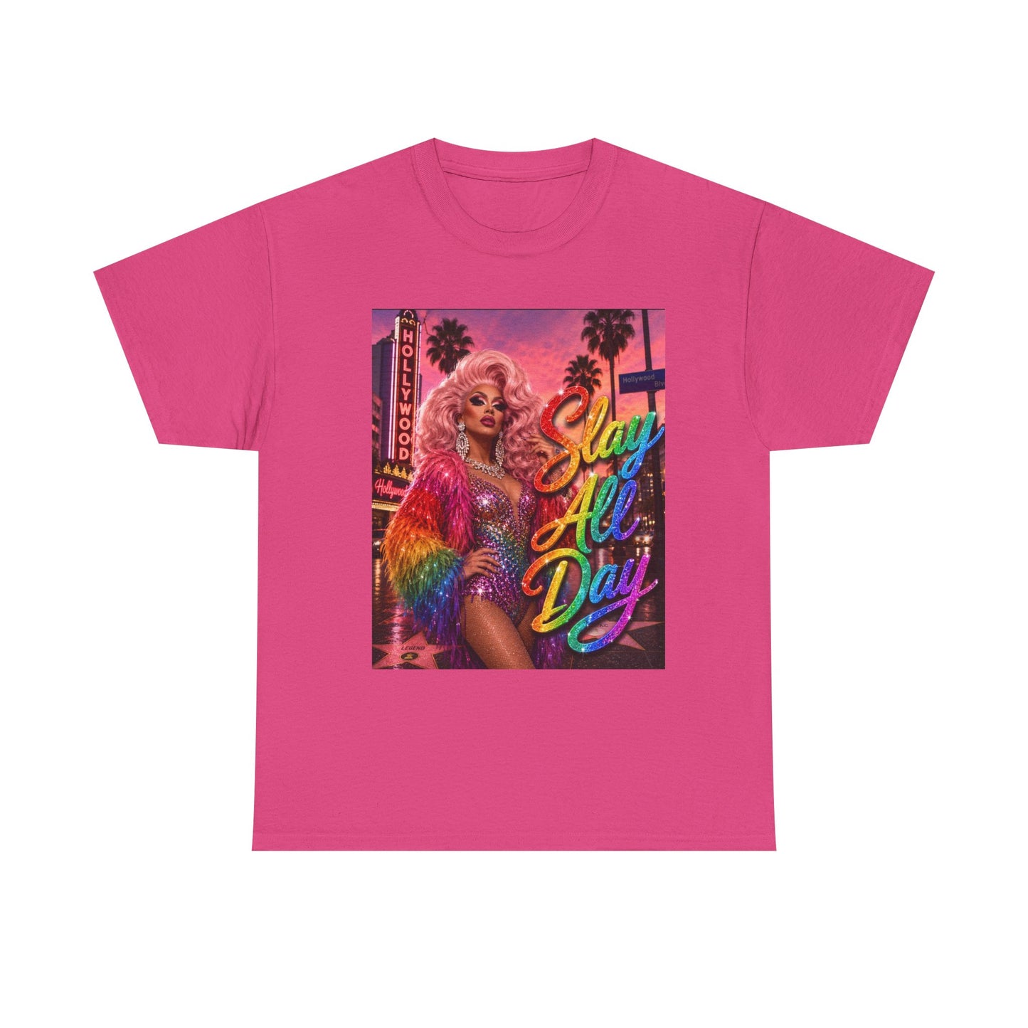Slay All Day T-Shirt | Rainbow Glam Tee