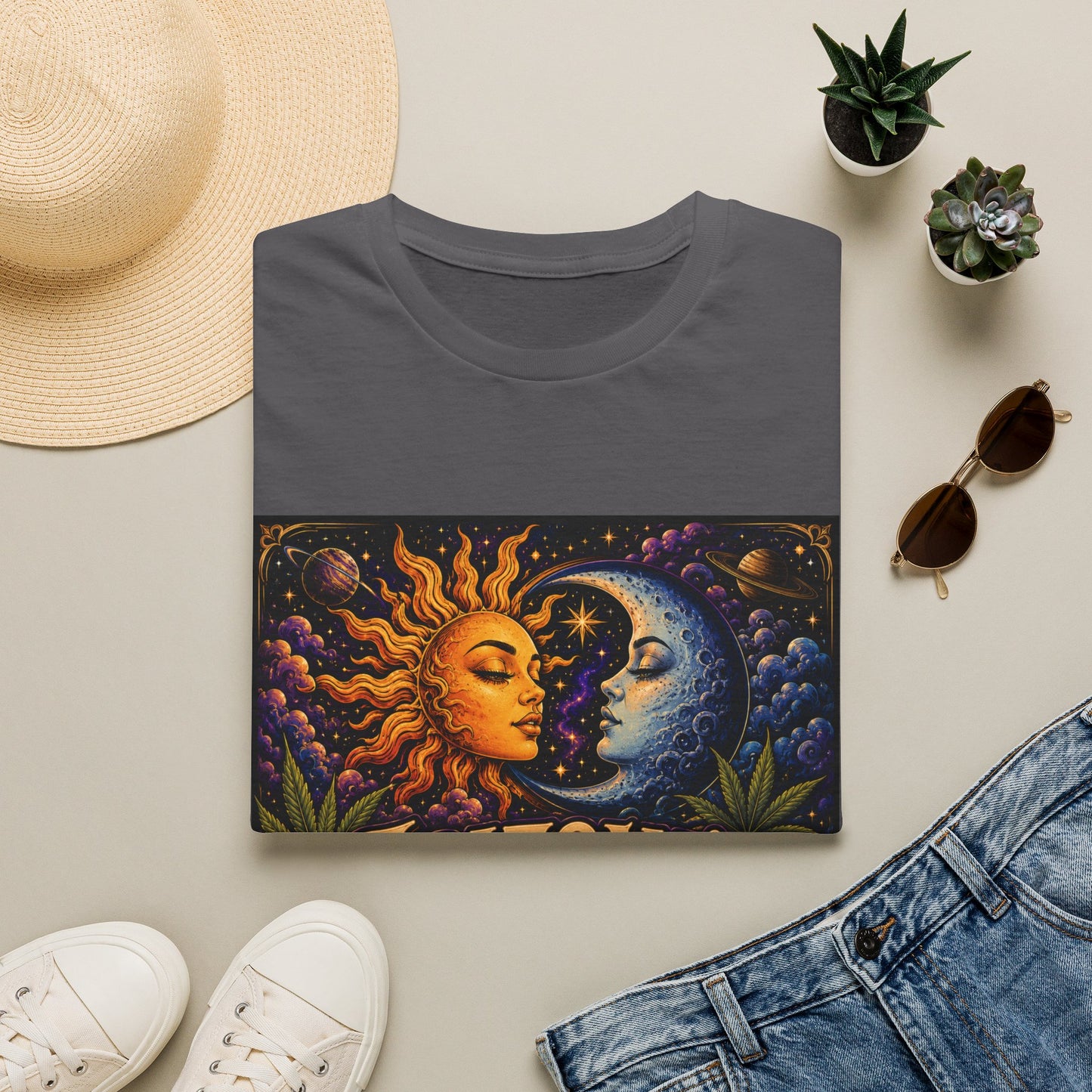 Sun and Moon Arizona's Finest T-Shirt | Celestial Sunface Moonface Tee