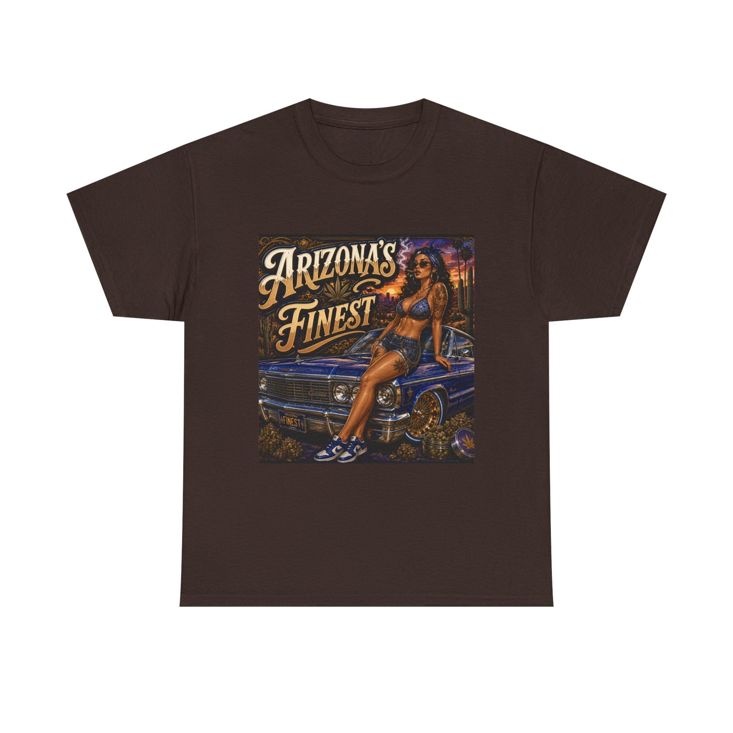 Arizona's Finest Pinup Car Tee | Lowrider, Retro Desert Vibe