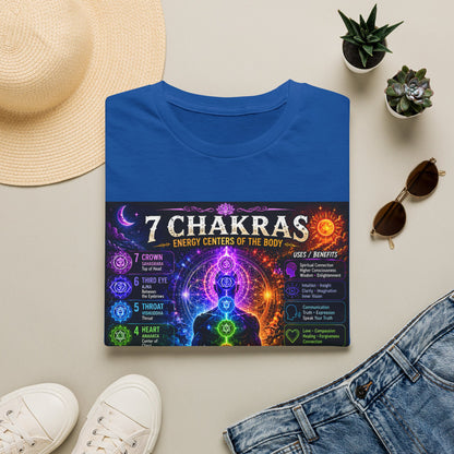 7 Chakras Energy Centers T-Shirt | Chakra Alignment Illustration