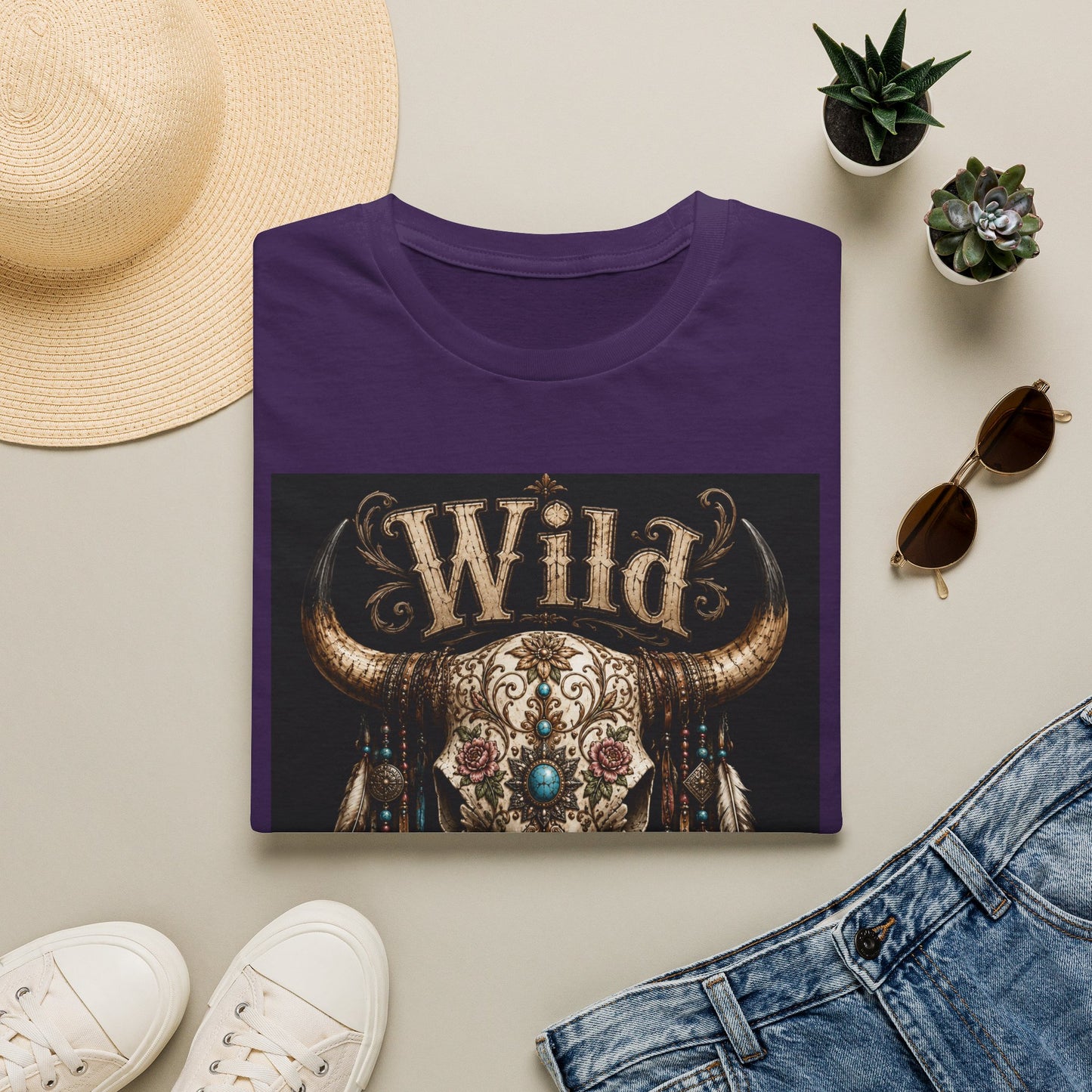 Wild One Skull Tee | Cow Skull Graphic T-Shirt, Boho Western
