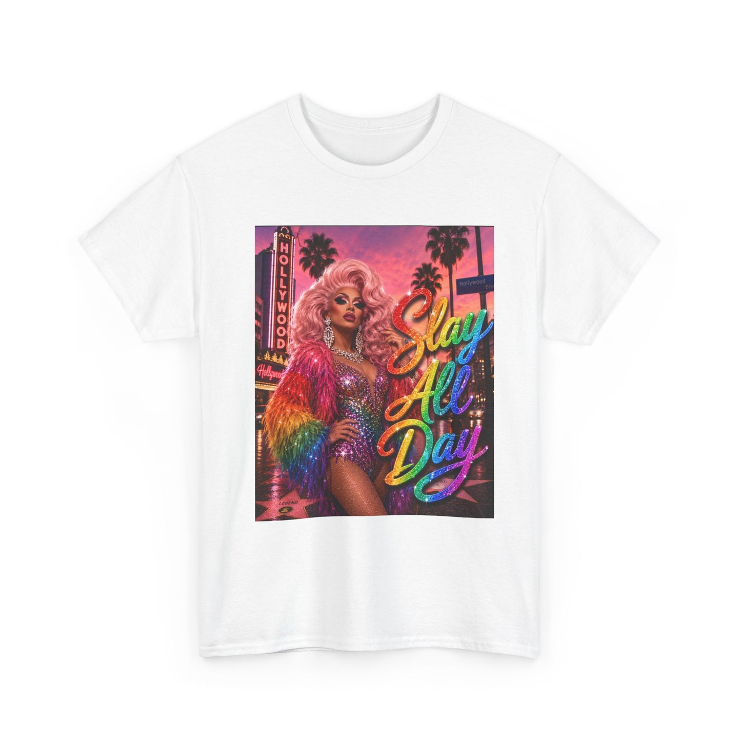 Slay All Day T-Shirt | Rainbow Glam Tee