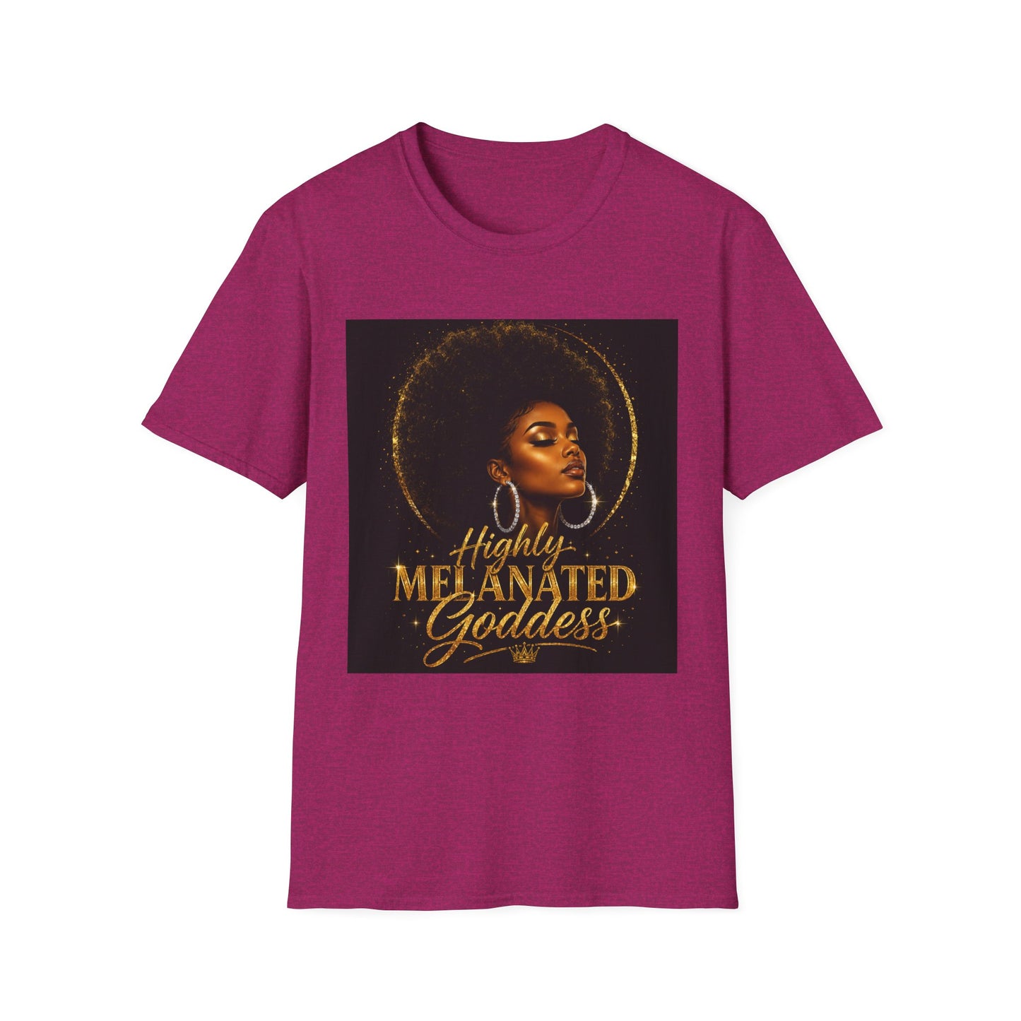 Melanated Goddess T-Shirt | Afrocentric Black Woman Art