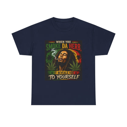 Smoke Da Herb T-Shirt | Rasta Weed Leaf Smoking Graphic Tee