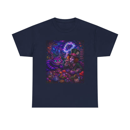 We're all high here Tee | Psychedelic Alice in Wonderland Art