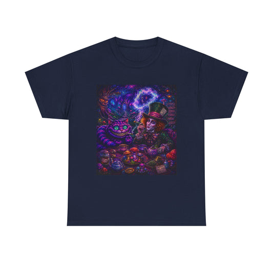 We're all high here Tee | Psychedelic Alice in Wonderland Art