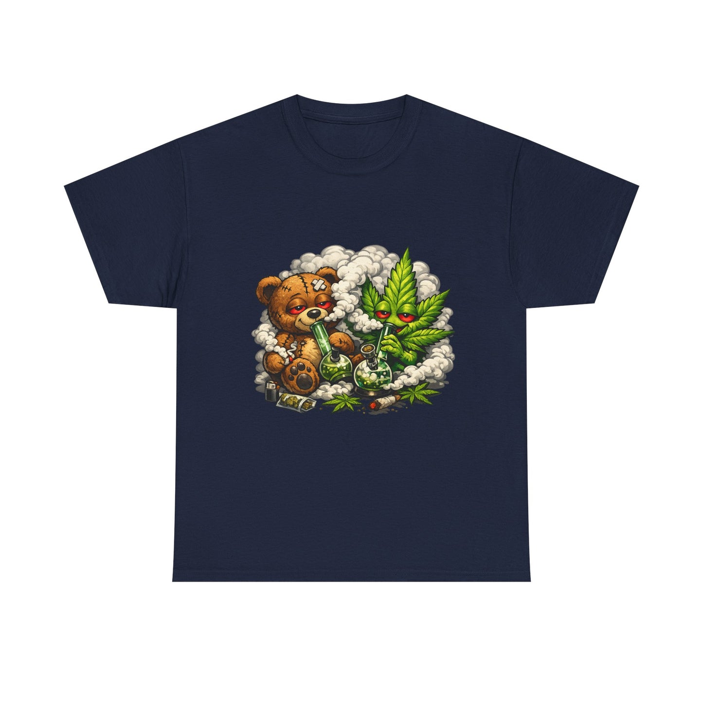 Teddy Bear and Cannabis Leaf T-Shirt | Cute Stoner Graphic Tee