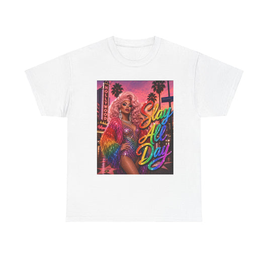 Slay All Day T-Shirt | Rainbow Glam Tee