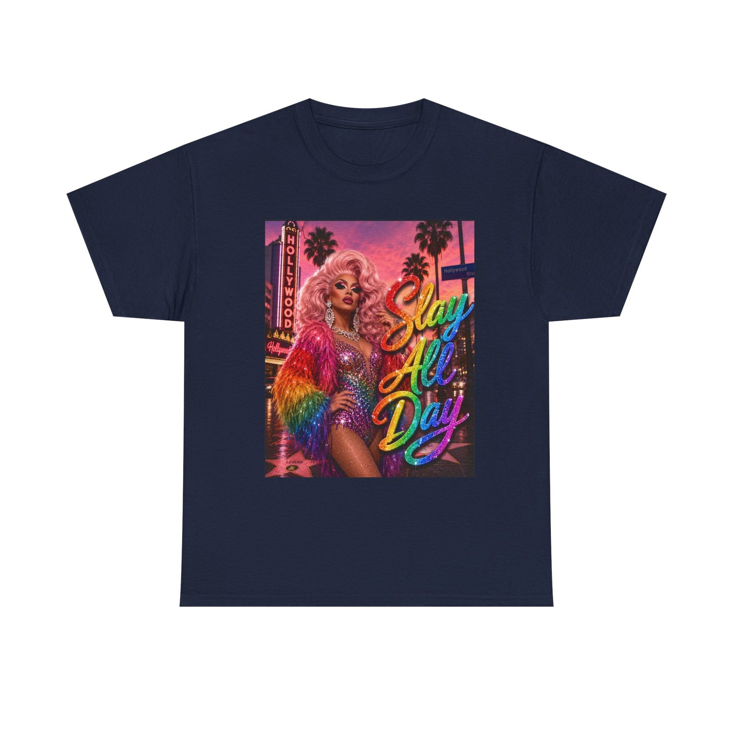 Slay All Day T-Shirt | Rainbow Glam Tee