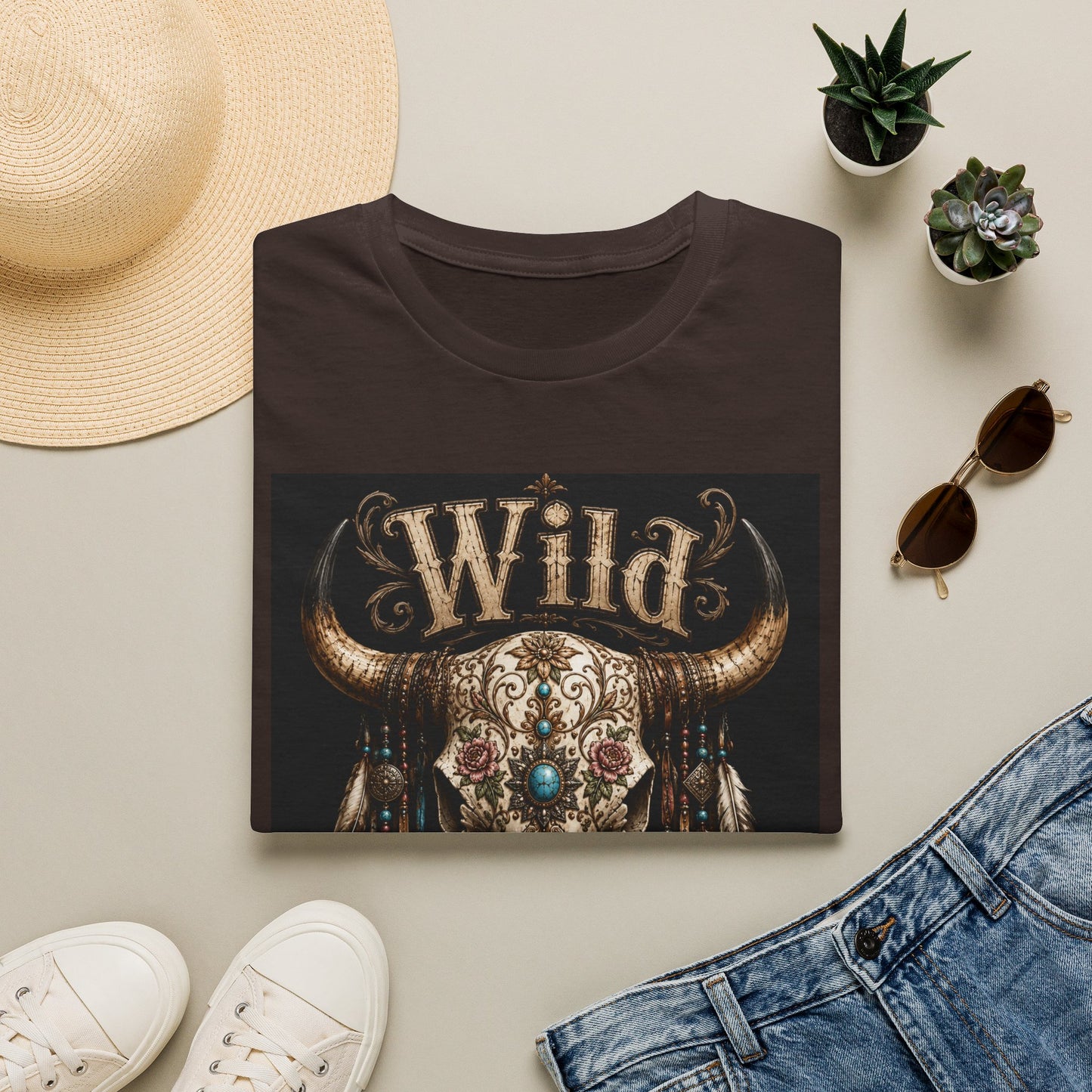 Wild One Skull Tee | Cow Skull Graphic T-Shirt, Boho Western