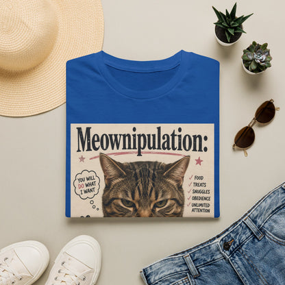 Meownipulation cat design T-Shirt | Funny Tabby Cat Illustration