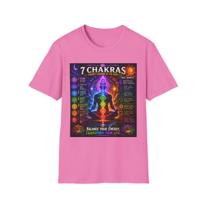 7 Chakras Energy Centers T-Shirt | Chakra Alignment Illustration