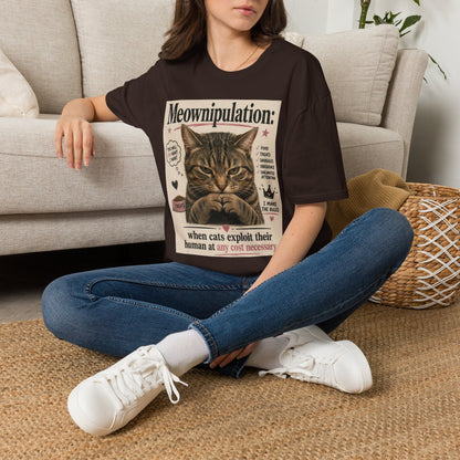 Meownipulation cat design T-Shirt | Funny Tabby Cat Illustration