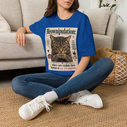 Meownipulation cat design T-Shirt | Funny Tabby Cat Illustration