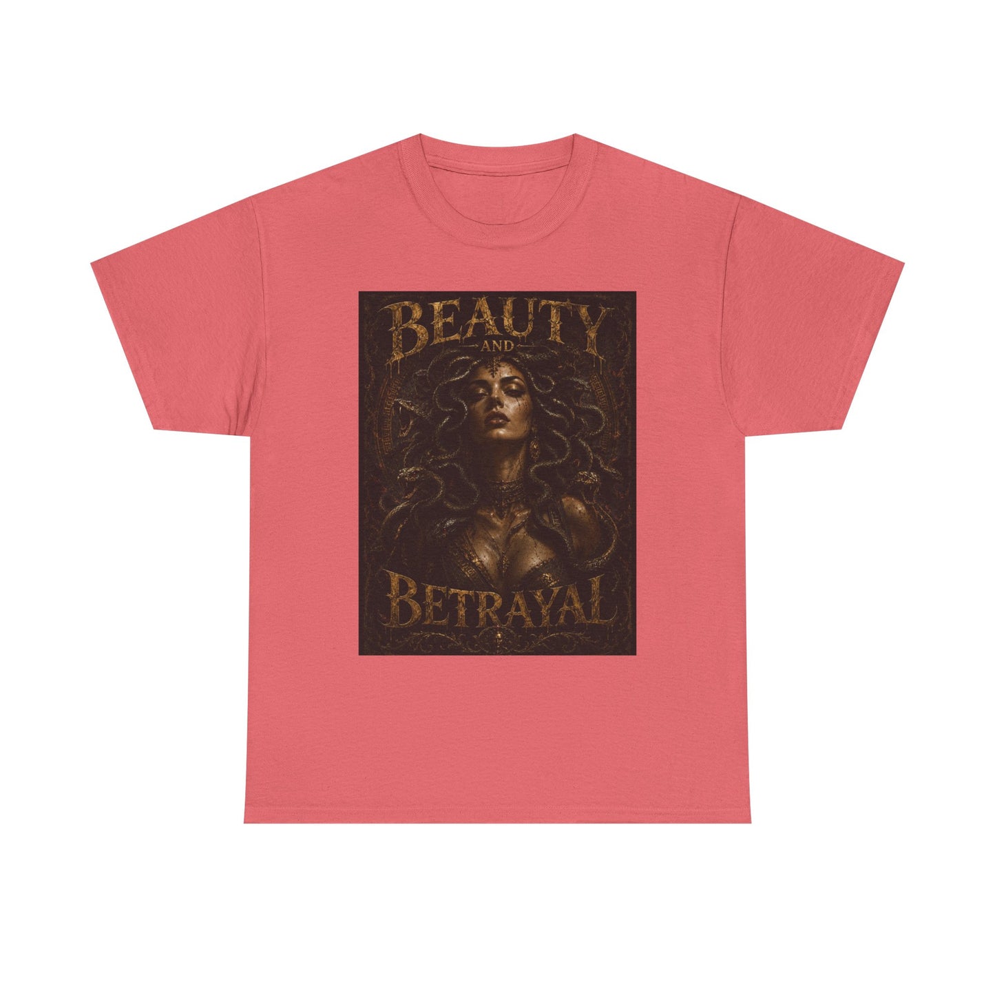 Beauty and Betrayal T-Shirt | Medusa-Inspired Portrait, Dark Mythical Art