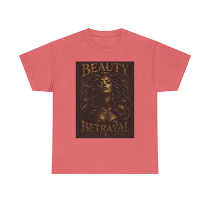 Beauty and Betrayal T-Shirt | Medusa-Inspired Portrait, Dark Mythical Art