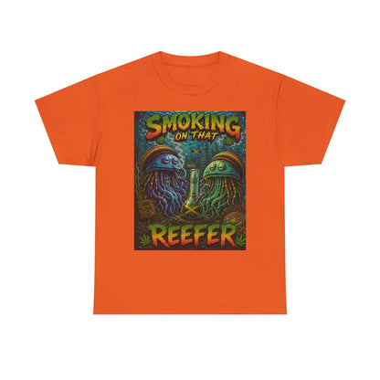Smoking on That Reefer T-Shirt | Psychedelic Jellyfish Illustration, Cannabis Art