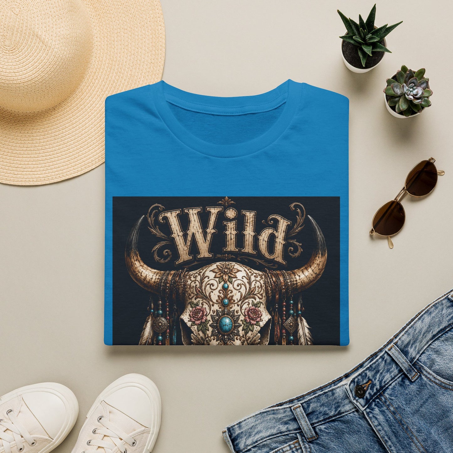Wild One Skull Tee | Cow Skull Graphic T-Shirt, Boho Western