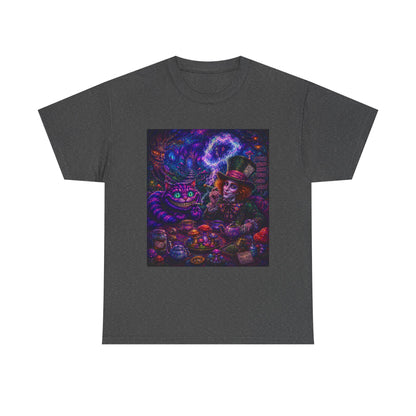 We're all high here Tee | Psychedelic Alice in Wonderland Art