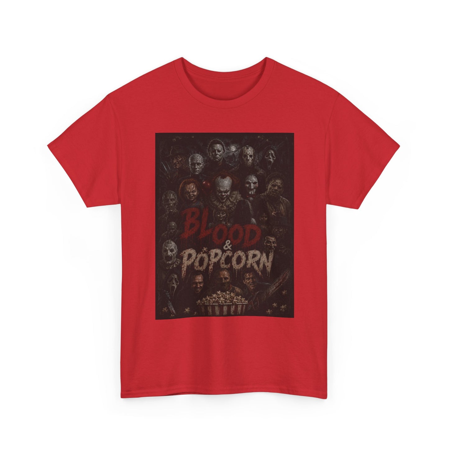 Blood & Popcorn Horror T-Shirt | Movie Night Thriller Tee
