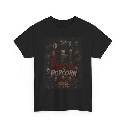 Blood & Popcorn Horror T-Shirt | Movie Night Thriller Tee