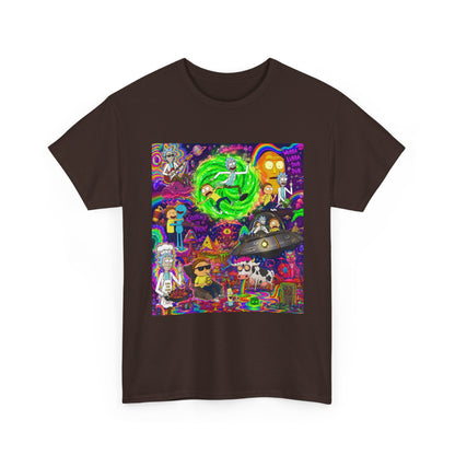 Rick and Morty Portal Collage T-Shirt | Sci-Fi Cartoon Pop Art Tee