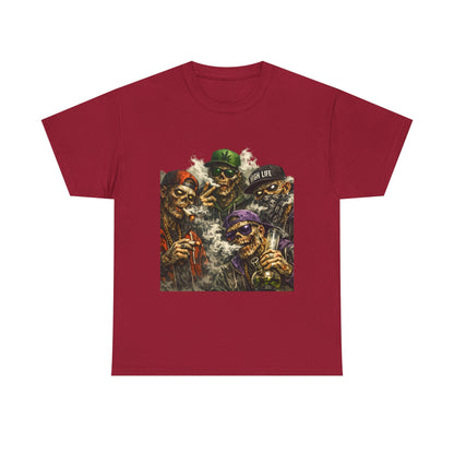 Smoking Zombie Crew Tee | Skeleton Gang Illustration, Streetwear Horror
