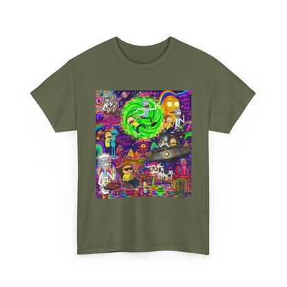 Rick and Morty Portal Collage T-Shirt | Sci-Fi Cartoon Pop Art Tee